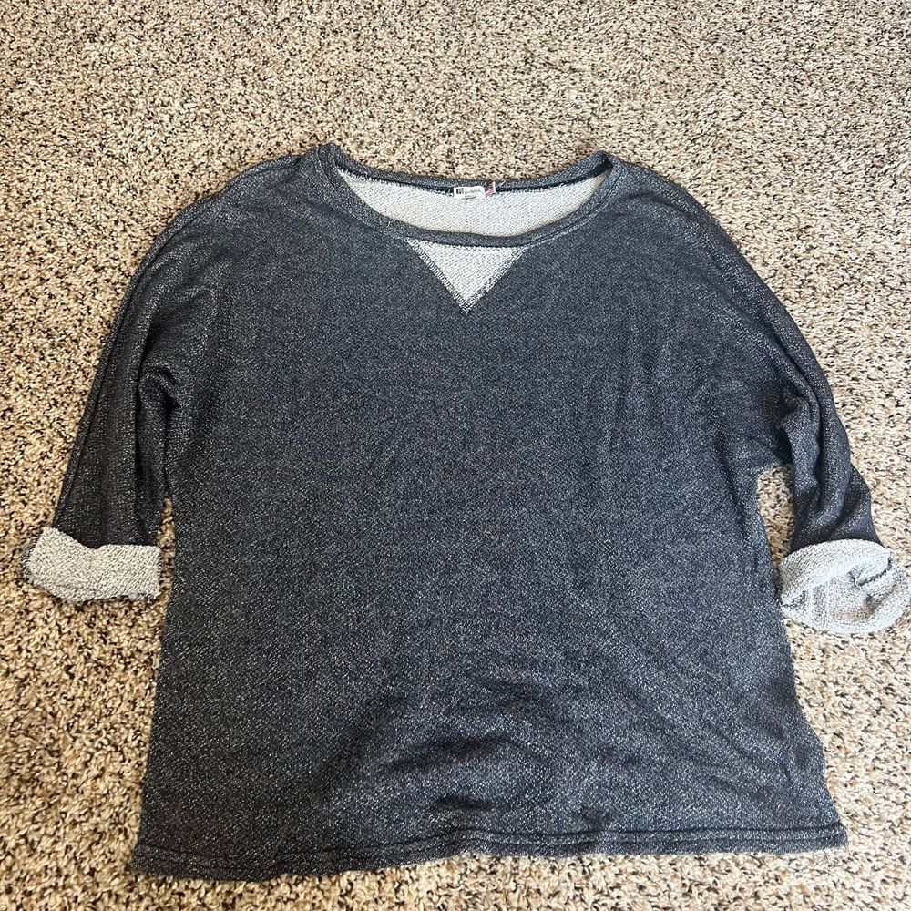 KUT from the Kloth Casual Blue‎ Sweatshirt with Roll-up Sleeves Small